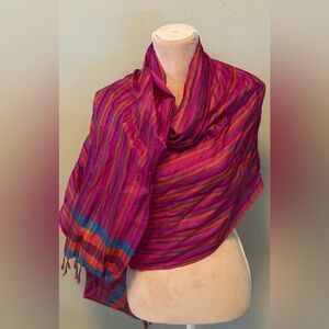Vibrant Striped magenta Shawl
